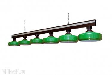 Бильярдный светильник коллекция Бронкс-Премиум 6 плафонов (пл. Венеция, дуб)